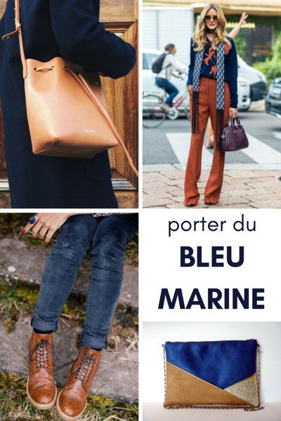 bleu marine camel, associer couleurs