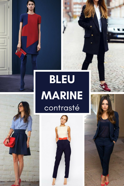 bleu marine rouge, associer couleurs