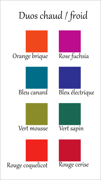 colorimétrie, couleurs chaudes, couleurs froides