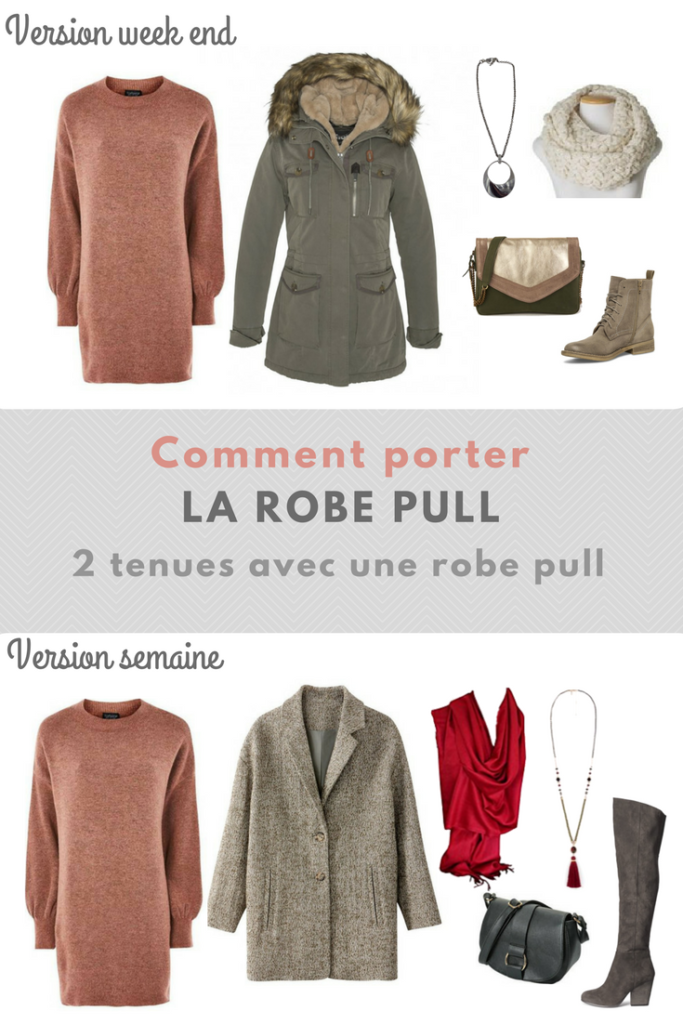 porter une robe pull, idée de tenue, tenue féminine et confortable