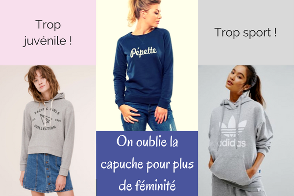 Féminine en sweat, sweat à capuche